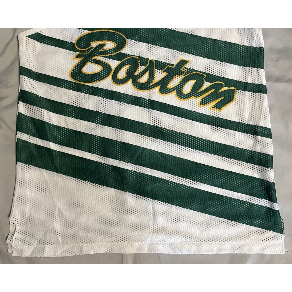Vintage Boston Celtics Jersey Starter Mesh Tank Top Striped Made In USA White L - Picture 12 of 14